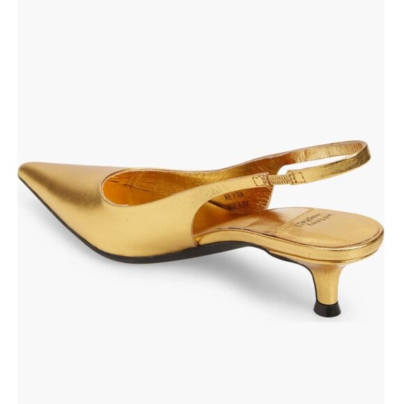 Jeffrey Campbell Persona Pointed Toe Slingback Pump In Gold 6 - Picture 2 of 16